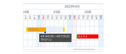 Knowlbo/OCX タイムビュー for WEB 使用サンプルの画面